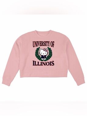 Illinois Hello Kitty Sanrio Two Ways Womens Midi Crew Sweater Sweatshirt